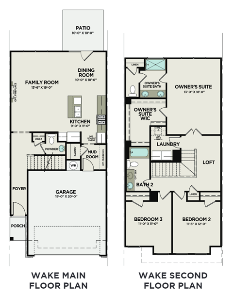 floor plan of the first and second floor of a house